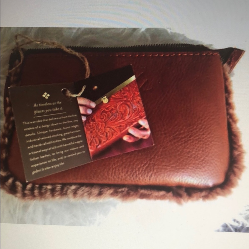 Patricia Nash purse tan piedmont laser cut Sherpa